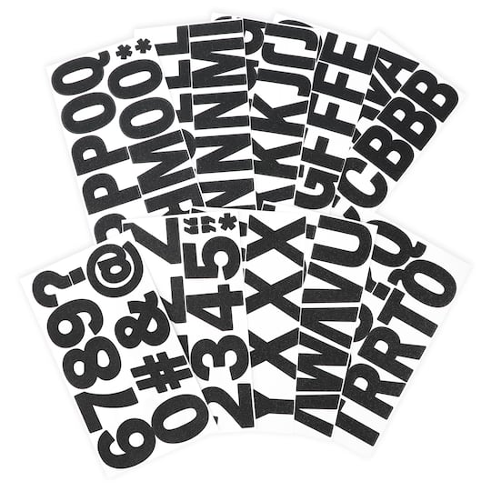 12 Pack: Black Glitter Alphabet Stickers by Recollections™